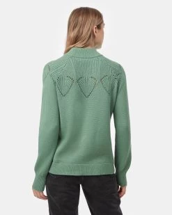 Tentree Highline Pointelle Turtleneck Sweater -Tentree Sales Store green turtleneck sweater TCW4506 2254 2