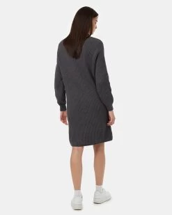Tentree Highline V-Neck Sweater Dress -Tentree Sales Store grey knit sweater dress TCW5254 0812 4