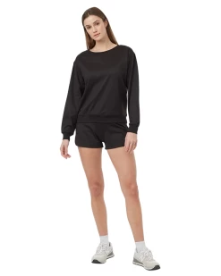 Tentree Active Soft Knit Open Back Crew (Meteorite Black)