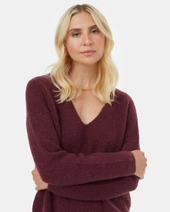 Tentree Highline Fuzzy V-Neck Sweater 7 Tentree Highline Fuzzy V-Neck Sweater -Tentree Sales Store red fuzzy v neck wool sweater TCW4677 2164 3