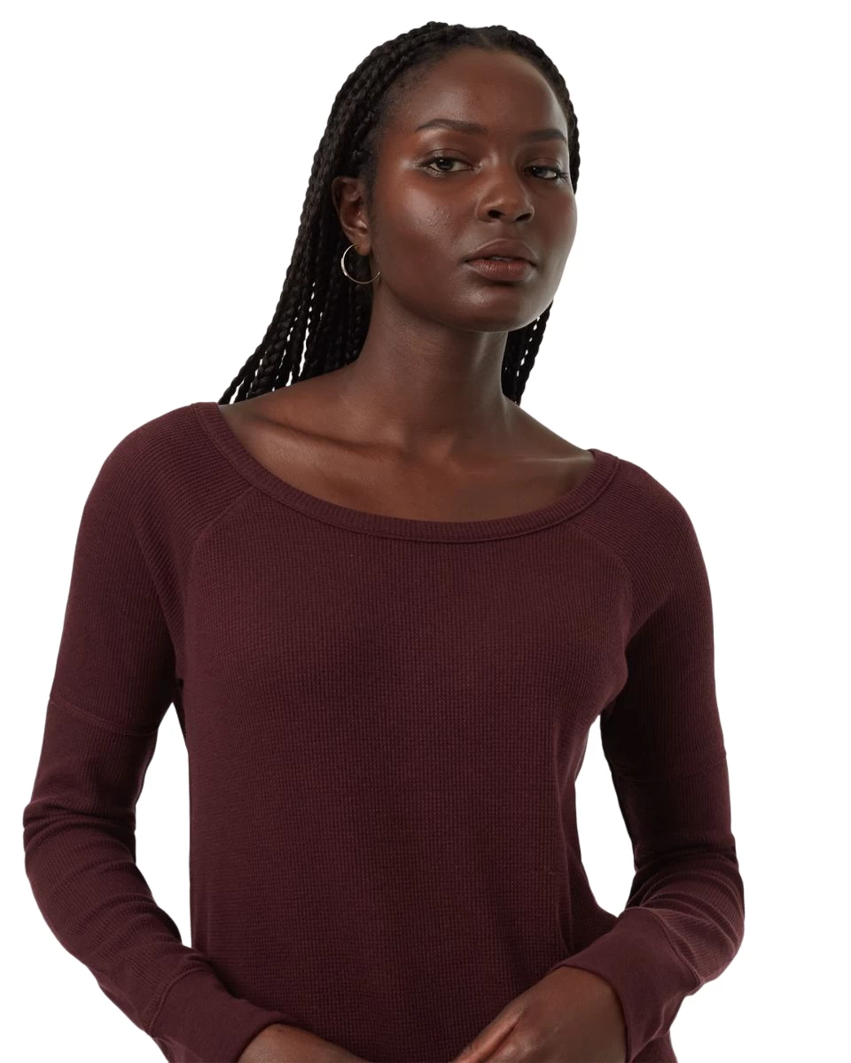Tentree TreeWaffle Crew Longsleeve (Mulberry) 1 Tentree TreeWaffle Crew Longsleeve (Mulberry)