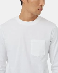 Tentree Heavyweight Cotton Pocket Longsleeve -Tentree Sales Store white basic longsleeve TCM5219 0016 3