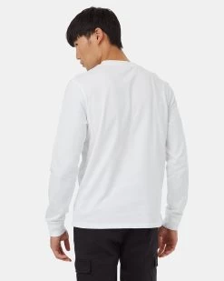 Tentree Heavyweight Cotton Pocket Longsleeve -Tentree Sales Store white basic longsleeve TCM5219 0016 4